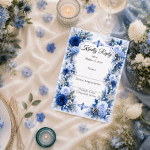 Verzauberte winterliche blaue Eleganz-Hochzeit