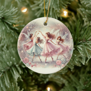 Verzauberte Zuckerpflaumenfeen Keramik Ornament