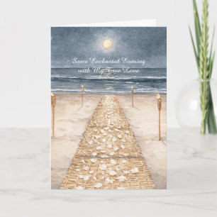 Verzauberter Abend Strand Ozean Liebe Karte
