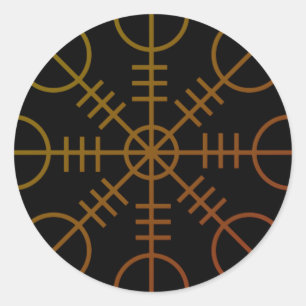 Verzauberter Aegishjalmr Helm von Awe Rune Runder Aufkleber