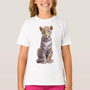 Verzauberter Amethyst Jaguar Welpe Fine Art Druck T-Shirt