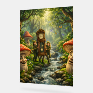 Verzauberter Bach Großvateruhr Kunstposter Acrylschild