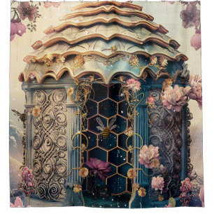 Verzauberter Bienen-Garten-Fantasy (3) Duschvorhang