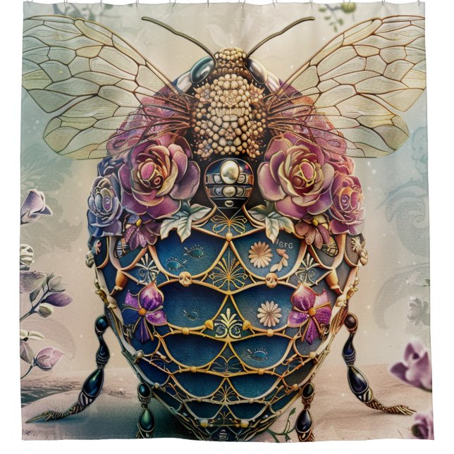 Verzauberter Bienen-Garten-Fantasy (4) Duschvorhang (Vorderseite)