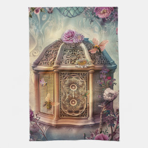Verzauberter Bienen-Garten Fantasy (9) Geschirrtuch