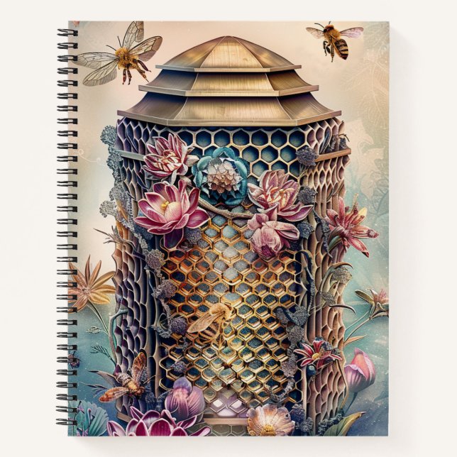 Verzauberter Bienengarten Fantasy (1) Notizbuch (Vorderseite)