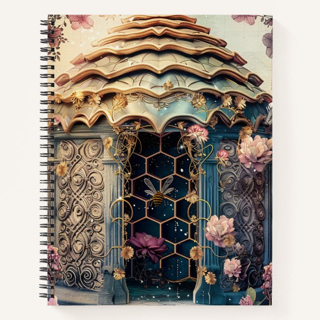 Verzauberter Bienengarten Fantasy (3) Notizbuch (Vorderseite)
