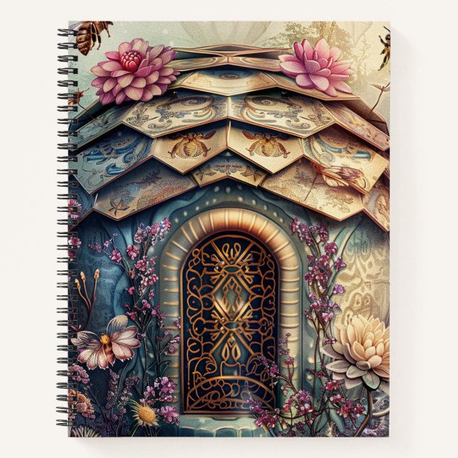 Verzauberter Bienengarten Fantasy (8) Notizbuch (Vorderseite)