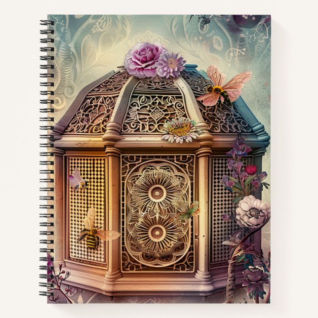 Verzauberter Bienengarten Fantasy (9) Notizbuch (Vorderseite)