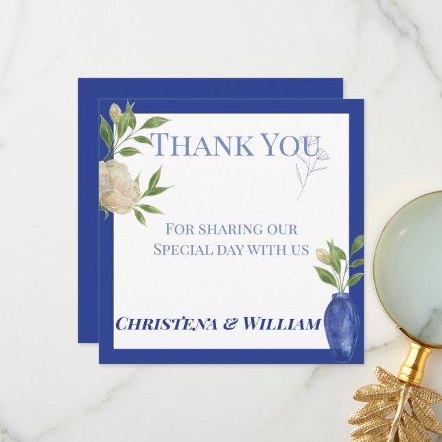 Verzauberter blauer Garten Danke (Vorderseite/Rückseite Beispiel)