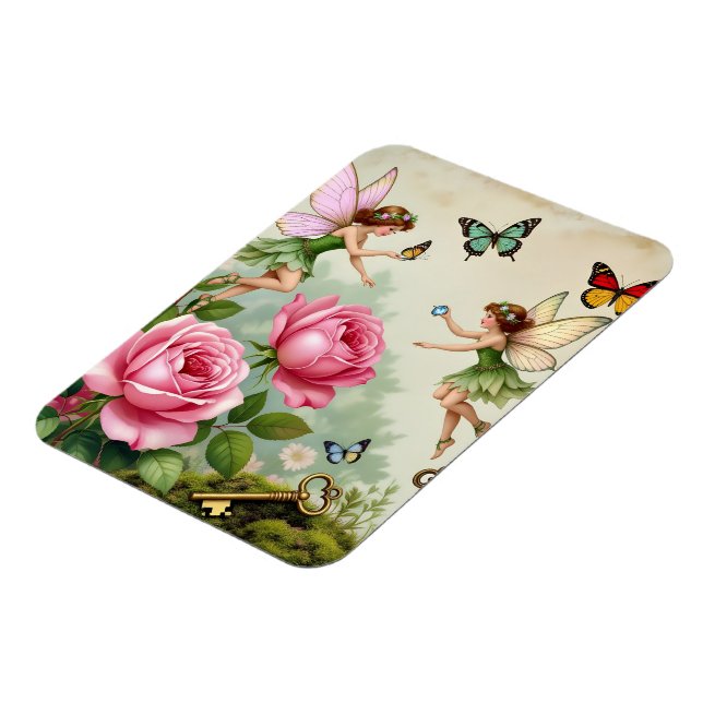 Verzauberter Blumenzauberfeengarten Magnet (Linke Seite)