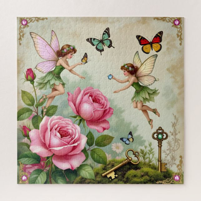 Verzauberter Blumenzauberfeengarten Puzzle (Vertikal)