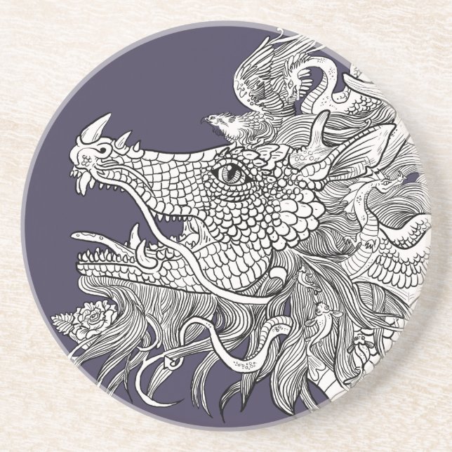 Verzauberter Drache Getränkeuntersetzer (Vorne)