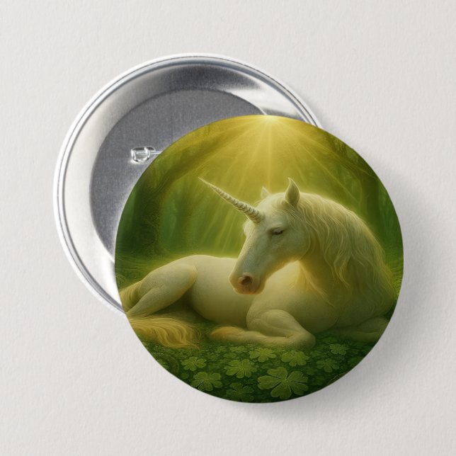 Verzauberter Einhorn-Knopf Button (Vorne & Hinten)