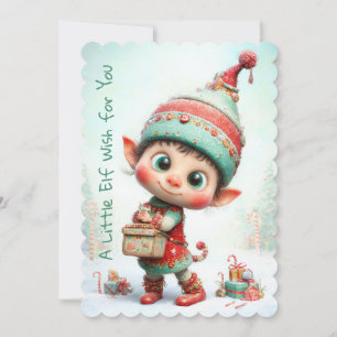 Verzauberter Elf Weihnachtszauber Nordpol Feiertagskarte