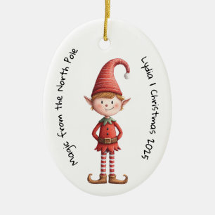 Verzauberter Elf Weihnachtszauber Nordpol Keramik Ornament