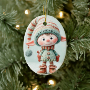 Verzauberter Elf Weihnachtszauber Nordpol Keramik Ornament