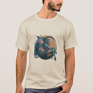 Verzauberter Fairy-Moon-Sticker für entworfenen T T-Shirt