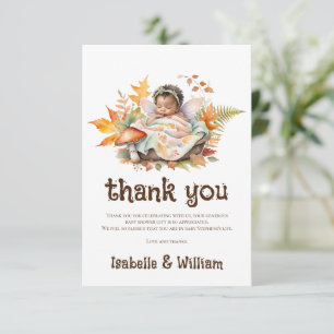 Verzauberter Feen-Herbst-Wald-Babyshower Dankeskarte