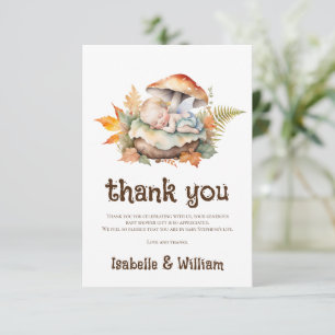 Verzauberter Feen-Herbst-Wald-Babyshower Dankeskarte