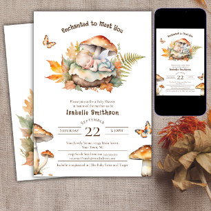 Verzauberter Feen-Herbst-Wald-Babyshower  Einladung