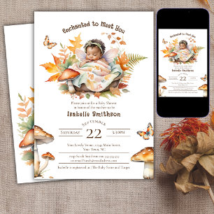 Verzauberter Feen-Herbst-Wald-Babyshower  Einladung