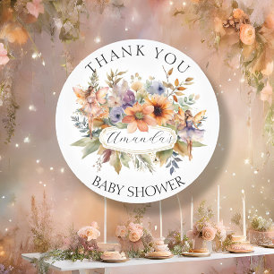 Verzauberter Feengarten Danke Baby Mädchen Shower Runder Aufkleber