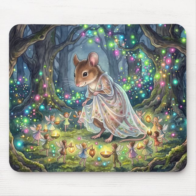 Verzauberter Feenring im Wald Mousepad (Vorne)