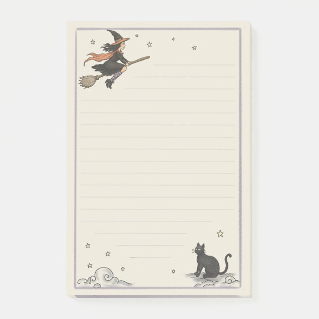 Verzauberter Flug liniert 4" x 6"  Post-it Klebezettel (Vorderseite)
