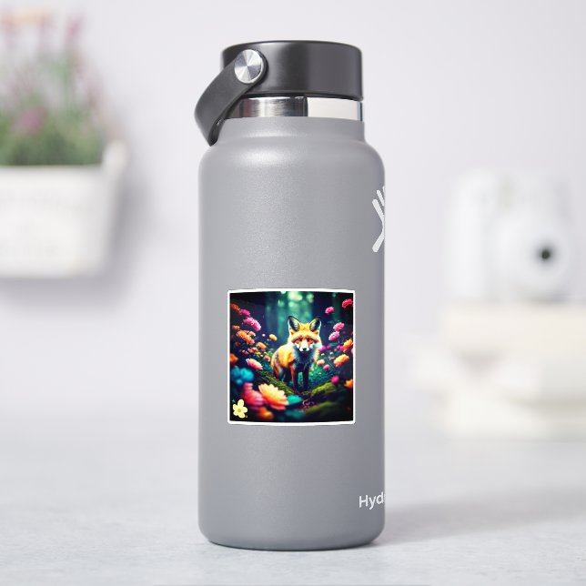 "Verzauberter Fuchs im Dschungel" Aufkleber (HydroFlask)