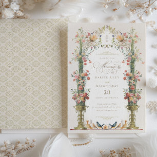 Verzauberter Garten Blumen Hochzeit Save the Date Einladung