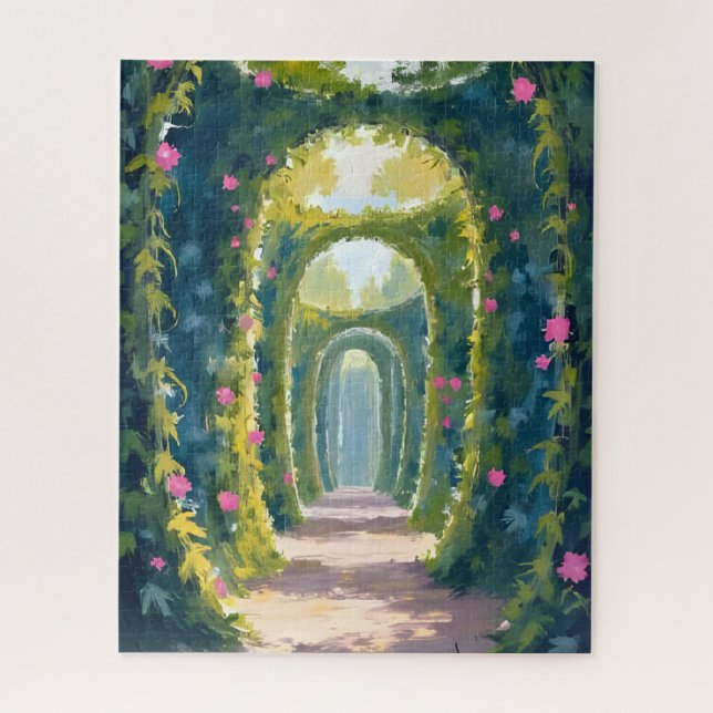 Verzauberter Garten | Blumenbogen-Malerei Puzzle (Vertikal)