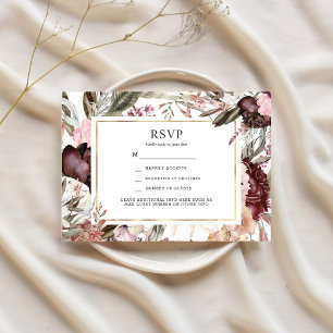 Verzauberter Garten Elegante florale Boho-RSVP-Ein Einladung