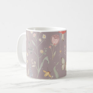 Verzauberter Garten Wildblumen Schmetterling Whims Kaffeetasse