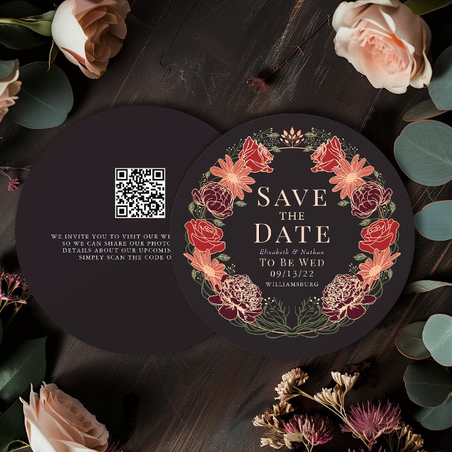 Verzauberter Gartenkranz Hochzeit QR Save the Date Einladung (Von Creator hochgeladen)