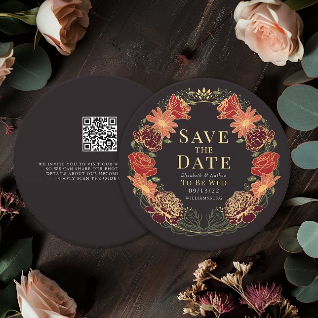 Verzauberter Gartenkranz Hochzeit QR Save the Date Einladung (Von Creator hochgeladen)