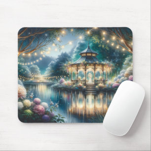 Verzauberter Gartenpavillon - Twilight-Reflexion Mousepad