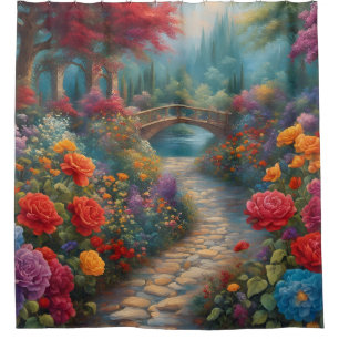 "Verzauberter Gartenweg" Duschvorhang