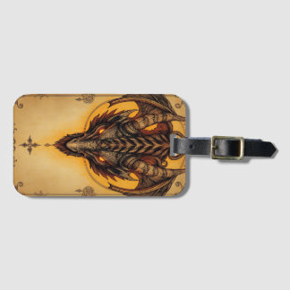 Verzauberter goldener Drache Vintage-Mythologie Gepäckanhänger