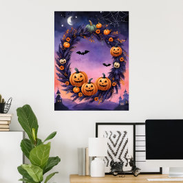 Verzauberter Halloween-Kranz Poster