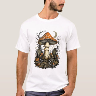 Verzauberter Halloween-Pilz Vintage-Gotik-Wald T-Shirt