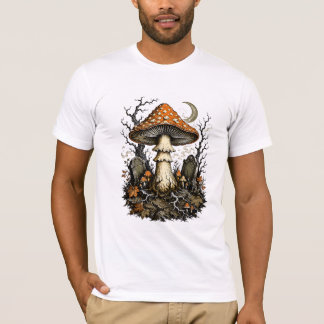 Verzauberter Halloween-Pilz Vintage-Gotik-Wald T-Shirt