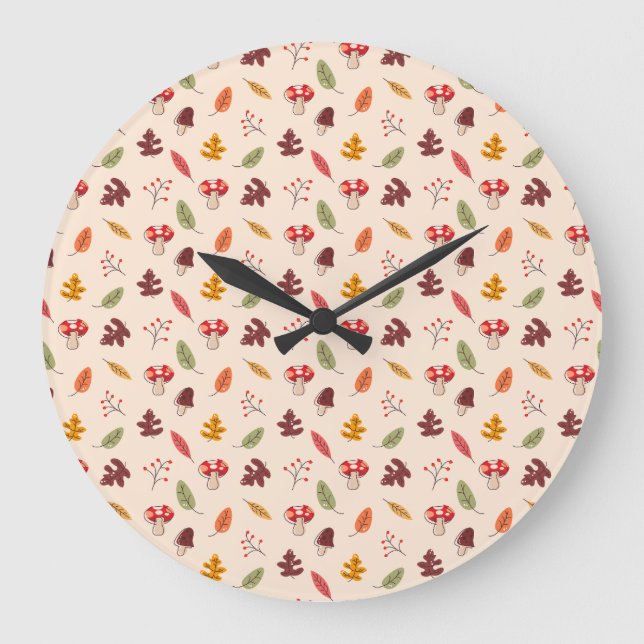 Verzauberter Herbstwald Große Wanduhr (Vorderseite)