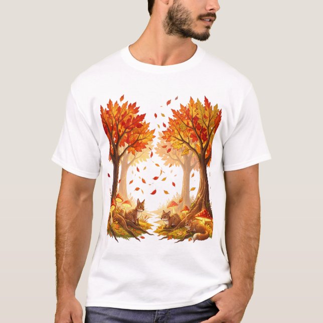 Verzauberter Herbstwald T-Shirt (Vorderseite)