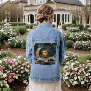 Verzauberter Himmel Whimsical Celestial Denim Jack Jeansjacke