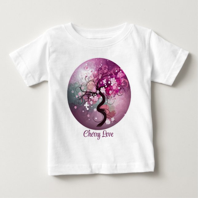 Verzauberter Kirschtanz Baby T-shirt (Vorderseite)