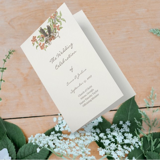 Verzauberter Korallenwald TriFold Hochzeitsprogram (Von Creator hochgeladen)