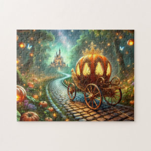 Verzauberter Kürbiskutschen-Waldweg Puzzle