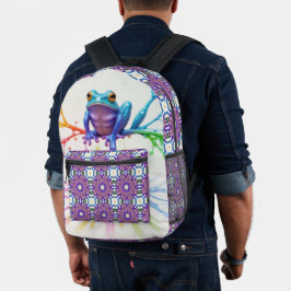 Verzauberter, lebendiger Künstlerfrosch Bedruckter Rucksack