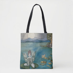 "Verzauberter Lily Pond" Mehrwegtasche (Medium)